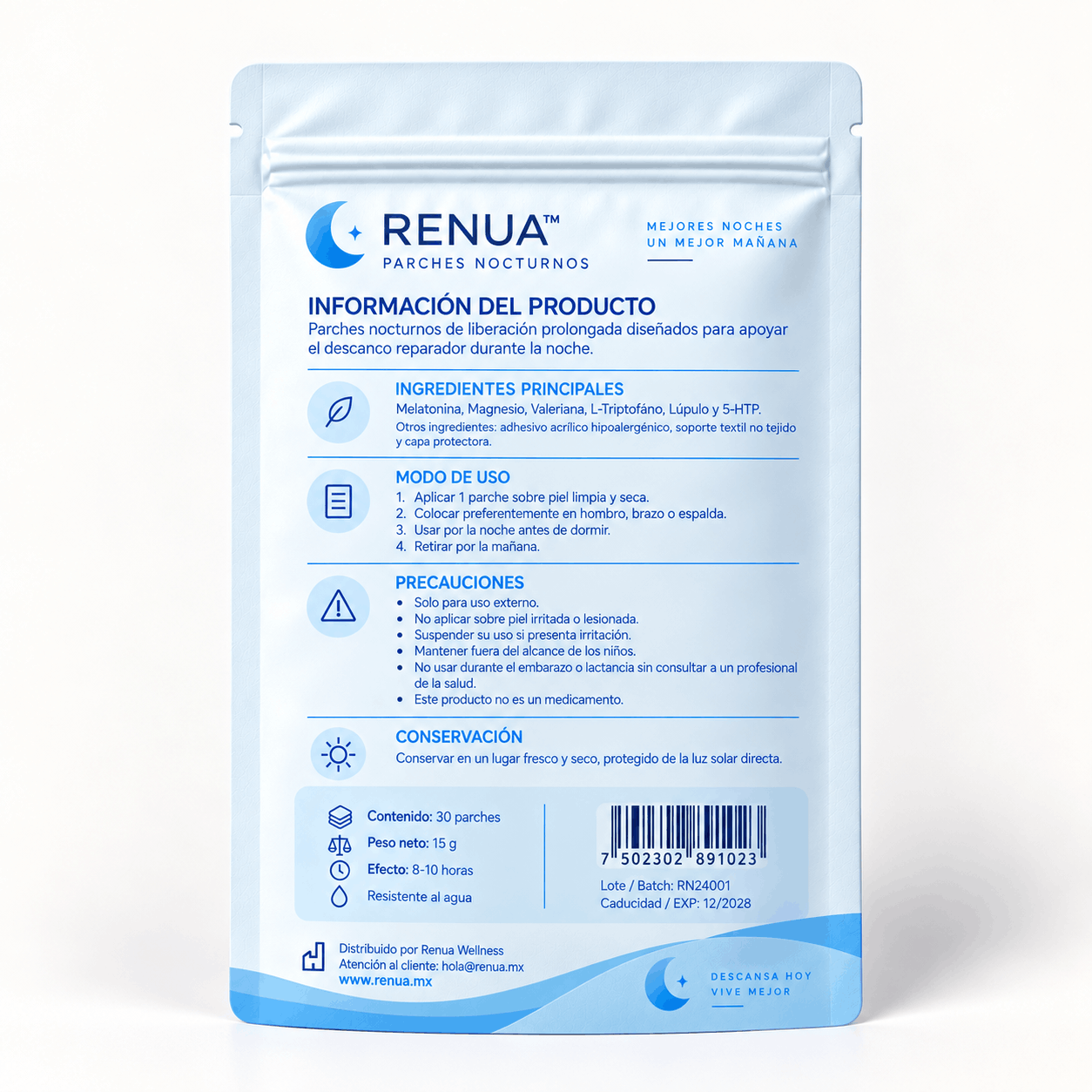 RENUA™ Parche Nocturno | Duerme de corrido Despierta renovada.
