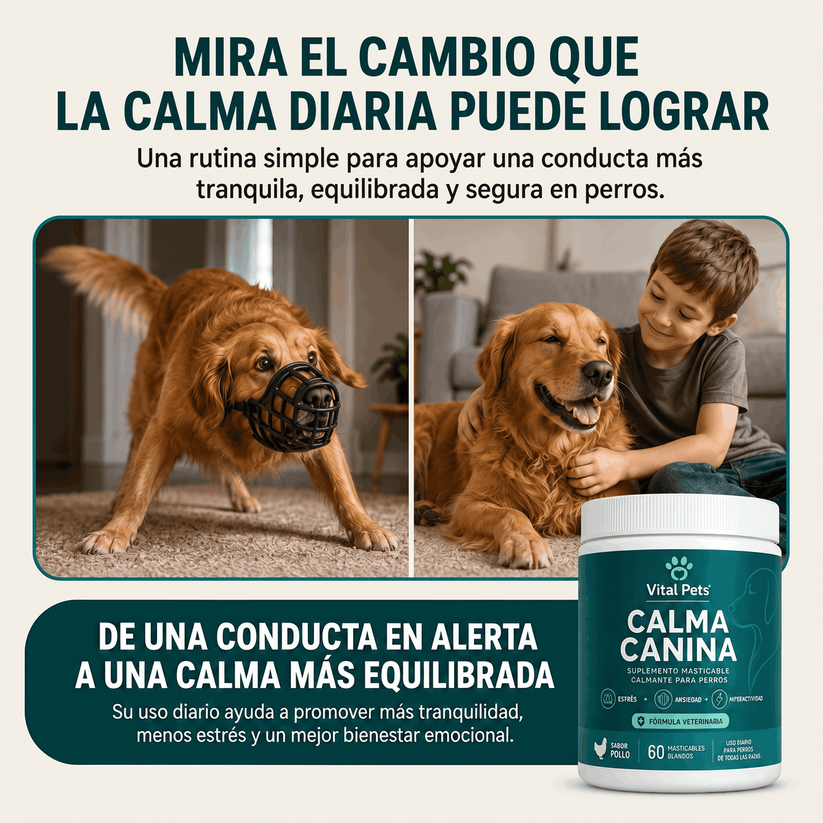 CALMA CANINA | Apoyo para Ansiedad, Estrés e Hiperactividad